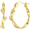 Hapour Orecchini a cerchio in argento sterling 925, da donna, con zirconi cubici, Argento sterling