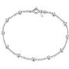 Amberta Bracciale da Donna in Argento Sterling 925 Lunghezza 20 cm: Sfere Perline 1.1/3.2 mm