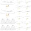 UNICRAFTALE 30 set di braccialetti a croce con cuore in nylon con cordino, confezione in bulk con sacchetti regalo in organza, braccialetti regolabili, charm cristiani, regali per matrimoni in chiesa
