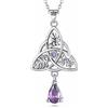 AEONSLOVE Collana Nodo di Strega Argento 925 Ciondoli con Nodo Celtico Donna Ragazze Collana Triquetra con Ametista Protezione Talismani Potenti Gioielli da Strega
