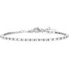 namana namama Bracciale Tennis Donna Argento 925 Rodiato con Zirconi Bianchi Baguette 2x3 mm 2 mm Sottile 16+5 cm Elegante Gioiello Donna