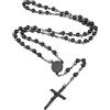 Supcare Collana con Rosario Cattolico da Donna, Collana di Preghiera Cristiana in Acciaio Inox, Rosario di Gesù, Croce con Crocifisso Religioso, Charm a Croce, Gioielleria alla Moda per Uomo e Donna