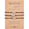 LEGENTLISUR 3 pezzi 3 stili Abbinamento Bracciale Cuore Bracciali Regolabili Intrecciati Set di Braccialetti Dell'amicizia Regali per la Famiglia delle Coppie dei Migliori Amici (Colore Acciaio)