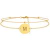 Mesovor Bracciali con Monete Iniziali in Oro per Donne e Ragazze, Regali di Gioielli con Braccialetti a Strati con Disco Regolabile con Lettere e Ciondoli Placcati in Oro 18 Carati (Iniziali-M)
