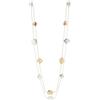 FULU AUTUMN Collane lunghe in argento/oro per donne, lunga catena a doppio maglione, regalo di compleanno per lei, gioielli in argento/oro per costume, Zinco, Non pietra preziosa