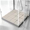Lurowo Tappetino da doccia antiscivolo 60x60cm, sottovasca con ventose per doccia o vasca da bagno, tappetino antiscivolo pieghevole e tagliabile per doccia (Kahki, 60 x 60 cm)
