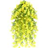 msymsyu Glicine Finto 4 Pezzi Fiori Finti Giallo Piante Finte Cascanti 76cm Fiori Artificiali per Decorazione Parete Balcone Portico Giardino Casa Festa Fiori Finti Glicine