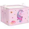 Clastyle Ceste Biancheria Bambini Unicorno Rosa Cestino Giocattoli Vestiti Impermeabile per Ragazza Cestino Portaoggetti per Bagno Cameretta Bucato, Cuore, 40x30x30 cm