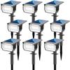 LOTMOS 9Pcs Faretti Solari da Esterno, 72 LED Lampade da Giardino 3 Modalità IP67 Impermeabile Luce per Cortile, Patio, Vialetto, Alberi