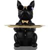 OKESYO Bulldog Francese Statue con Vassoio, Bulldog Francese Svuotatasche, Bulldog Francese Statuetta Ciotola per Chiavi per Soggiorno, Tavolo Ingresso, Decorazione per Casa