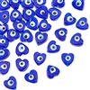 NBEADS Circa 33pz Perline Cuore Malocchio, 12mm Vetro Malocchio di Fascino Turco Malocchio Distanziatore Perline Lampwork Branelli con 1.4mm Foro per La Collana Bracciali Creazione Gioielli, Blu Medio