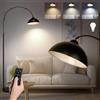 lianheng Lampada da terra ad arco con telecomando, lampada da terra curva in metallo nero per soggiorno con lampada LED dimmerabile all'infinito