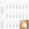Aipaide Ganci Per Bucato, 20 Pezzi, Clip Portatili In Plastica Antiscivolo Con Gancio Girevole a 360 Gradi Per Vestiti, Tenda, Asciugamano, Cappello, Lenzuola, Cappotto (Bianco)