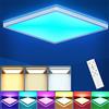 LEZOE Plafoniera LED RGB dimmerabile con telecomando, lampada da soffitto 24W 2400LM che cambia colore, pannello LED piatto 3000K-6500K per soggiorno camera da letto cameretta cucina bagno 30x2,5 cm