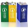 TP HOME® Borse Raccolta Differenziata - 3 Bidoni Differenziata da Interno ed Esterno per Carta, Plastica e Vetro - Set Pattumiera Differenziata 3 Scomparti - Pattumiera Sottolavello
