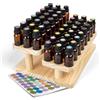 Guolich Contenitore per oli Essenziali in Legno, con 48/72 Scomparti, per Bottiglie da 5 a 15 ml, per Smalti, Oli Profumati, Rossetti e Profumi (48)