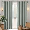 Joydeco 100% Tende Oscuranti per Interni 2 Pezzi L 135 x A 240, Lino Tende Termiche con Occhielli per Camera da Letto e Soggiorno Moderne Blackout Curtains, Verde Salvia