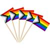 AhfuLife 100 Bandierine Arcobaleno Progressivo LGBTQ+ per Stuzzicadenti - Decorazioni per Torte, Cocktail, Panini e Cupcakes, per Feste, Bar e Eventi