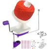 RRigo Avvolgitore per gomitoli di filato, avvolgitore per gomitoli viola, facile installazione per riporre i filati, 2 anelli regolabili per maglieria, 10 aghi da maglia + 10 aghi in plastica