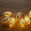 Ideen mit Herz Catena di luci a LED a pigne | argento | 10 LED | bianco caldo | illuminazione Natale | Avvento | lunghezza 1,20 m | timer