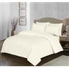 Filo Magico Set Copripiumino in 100% Cotone Egiziano, 200 Fili, Tinta Unita, Con Federe Gratuite - Non Si Stira, Facile Da Pulire - Per Letto Singolo, Matrimoniale, King Size, Super King Size (Panna, King Size)