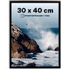 Photoframe4you - Cornice 30x40 cm - Nero - Vetro acrilico anti-rottura - Cornice da parete in MDF minimalista per poster, puzzle, certificati e altro - Arredamento moderno - Arco