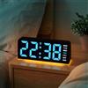Elitecran Sveglie Digitali Alimentazione Elettrica, Grande 6.3 LED Display Sveglia da Comodino Digitale a Corrente con Temperatura e Datario, 2 Allarme, Luminosità Regolabile, Snooze, 12/24H (luce blu)