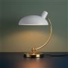 B·LED BARCELONA LED BARCELONA LED Lampada da Tavolo Ulia in Metallo Bianco e Oro Stile Bauhaus Vintage Industriale e Nordico Moderno con Paralume Bianco Orientabile E27 Design Classico