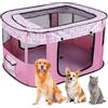 MeYuxg Recinto per Cani da Interno Pieghevole, Recinto per Cuccioli Rosa 80 x 60 x 55 cm, Recinto per Gatti Traspirante, Portatile Box per Cani da Interno, Recinto per Animali pour Gatti, Cani, Conigli