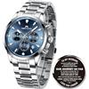 MEGALITH Orologio Uomo Cronografo Analogico: Impermeabile Lavoro Affari Design Orologi con Fecha Luminosa - Regalo per Marito Anniversario Compleanno