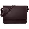 LEABAGS Borsa a Tracolla in Pelle per Uomo e Donna | Borsello Messenger con Tracolla | Borsa per Laptop in Vera Pelle fino a 15 Pollici | Borsa da Lavoro, Trasporto e Mano | Choco