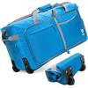 Bago Borsa da viaggio con ruote da 30 pollici, 100 l, pieghevole, impermeabile, robusta e leggera, per weekend e spostamenti, blu, 120L, Ruote: