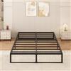 Yicensen Letto Piazza e Mezza 140x200 cm in Metallo con Doghe Acciaio, Nero