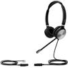 Yealink YHS36 E2 Dual Cuffie cablate con QD a RJ9, microfono Cancelling, audio HD Wideband, archetto ergonomico, auricolari in pelle, compatibile con telefoni desc IP