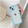 QLTYPRI Custodia per iPhone 14 Plus Cover, iPhone 14 Plus Custodia Trasparente per Ragazze Donne, Silicone Morbido TPU Bordi Curvi Ondulati Antiurto Protettiva Case - Blu