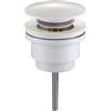 Kibath L490671 Valvola Clic Clac Universale Bianco Opaco. Scarico Push-up per lavabo e Bidet, Finitura Opaca. Dado da 1 1/4. Realizzato in Ottone