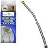 MONTERAL Tubo Corazzato 30 cm F 3/8" x M 3/8" DN8 DE13 - Tubo Flessibile Realizzato in Acciaio Inox con Intervallo di Pressione di Esercizio Max 10 bar e Temperatura Max +70°C - Garanzia di 10 Anni - MONTERAL