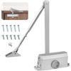 Vinabo Chiudiporta Idraulico Regolabile, per Porte Interne da 15-45 kg, con Funzione di Ritenuta, Ideale per Uso Domestico e Commerciale, Argento (Confezione da 5)