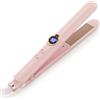 BESTBOMG Piastra per Capelli, 2 in 1 Piastra Liscia e Arricciacapelli con Display LED, Piastre in Ceramica, Riscaldamento Rapido, 12 Impostazioni di Temperatura da 150°C a 210°C(Rosa)
