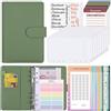 SKYDUE Money Binder, Challenge Del Risparmio, A6 Raccoglitore Documenti Con Buste Cerniera Trasparenti, Agenda Risparmio Soldi, Budget Planner Raccoglitore Di Bilancio(Verde Oliva)