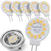 JAUHOFOGEI Lampadina LED Bispina G4 2W 12 volt ac/dc Luce Calda - Faretto LED per Cappa Cucina G4 12V 20W - Mini Lampadine LED Attacco G 4 Rotonda 2 Watt per Faretti Incasso - 6 Pezzi