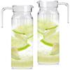 Behogan 2 brocca in plastica con coperchio, 1,5 litri, per frigorifero, senza BPA, a prova di perdite, per frigorifero, per succo, sangria, limonata, acqua, tè freddo, caffè, latte