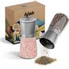 kjøk Premium Macina sale e pepe manuale in acciaio inossidabile e vetro - Set di 2 macinini per spezie essiccate con meccanismo in ceramica regolabile - senza contenuto