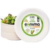 EXNIMA, Pezzi Da 50 o 100 Piatti Piani di Canna da Zucchero, Biodegradabili e Compostabili, Piatti di Carta 100% Ecologici, Rotondi, Piatti Monouso Resistenti per Picnic, Barbecue, Feste, Compleanni.