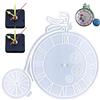 Woohome Stampi in Silicone Orologio, Stampo Epossidico per Orologio in Silicone in Forma Della Bicicletta, 2 Set Movimento Dell'orologio con Lancette per Decorazioni Casa di Orologi Fai Da Te