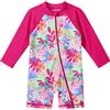 XFGIRLS Boxer monopezzo Costumi da bagno anti UV con maniche lunghe e corte per bambine da 1 mese a 11 anni, Rosagänseblümchen, 2-3 Anni