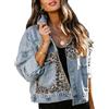 Sandbank - Giacca in denim da donna, aderente, leggera, in cotone, Nero , 50