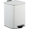 Relaxdays Pattumiera a Pedale da Cucina, Cestino Rifiuti da 20 L, Cestello Interno Rimovibile, Sacchetto, Ferro, Bianco