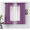 DUALIFE Tende velate in voile viola, effetto semi velato, eleganti tende morbide al tatto, 150 x 150 cm, per soggiorno, camera da letto, set di 2 pannelli