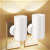 Carehabi Luce notturna a LED, luce notturna da presa, bianco morbido 3000K-4500K, luminosità regolabile 0-100LM, lucina notte bambini dimmerabili per corridoio e camera da letto, confezione da 2 pezzi bianchi